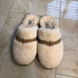 UGG Cream Shearling Slippers